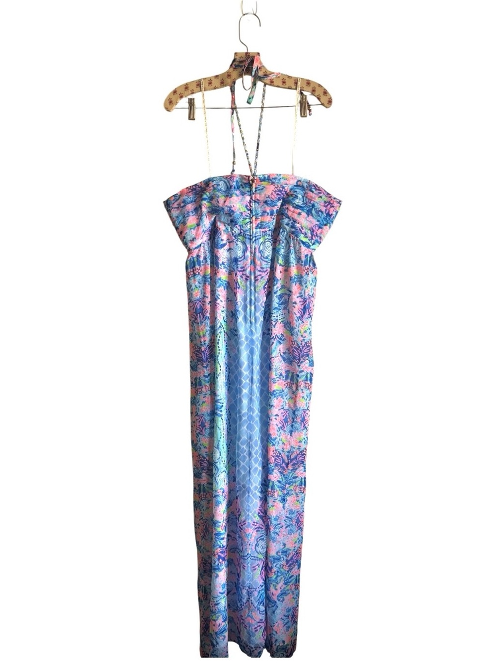 New Lilly Pulitzer Viv Maxi Dress in Multi Hidden Treasure Engineered Size 14 - Picture 4 of 6